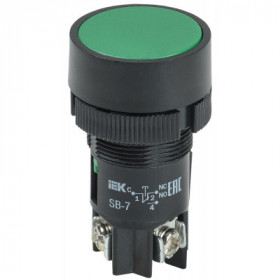 Кнопка SВ-7 "Пуск" зеленая 1з+1р d-22мм/240В IEK