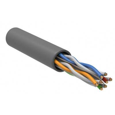 ITK Витая пара U/UTP кат.6 4х2х23AWG solid PVC серый (305м)