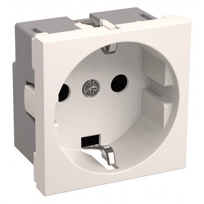 Розетка РКС-20-30-П-К с заземляющим контактом 2к (на 2 модуля) ПРАЙМЕР белая IEK