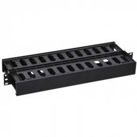 ITK by ZPAS Органайзер кабельный пластиковый с крышкой двойной 19" 1U 12+12 слотов черный