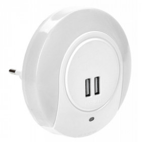 LIGHTING Светильник-ночник светодиодный 001 круг с USB разъемом и датчиком освещенности 220В IEK