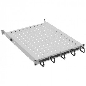 ITK by ZPAS Полка стационарная 19" 1U с кабельным органайзером и щеточным вводом нагрузка до 120кг 750мм серая