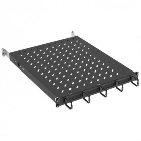 ITK by ZPAS Полка стационарная 19" 1U с кабельным органайзером и щеточным вводом нагрузка до 120кг 750мм черная