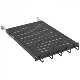 ITK by ZPAS Полка стационарная 19" 1U с кабельным органайзером и щеточным вводом нагрузка до 120кг 850мм черная