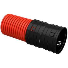 Труба гофрированная двустенная ПНД d-200мм красная (25м) IEK