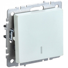 BRITE Выключатель 1-клавишный с индикацией 10А ВС10-1-1-БрЖ жемчуг IEK