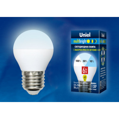 LED-G45-6W NW E27 FR MB PLM11WH картон