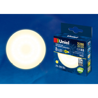 LED-GX53-8W WW GX53 FR PLZ01WH