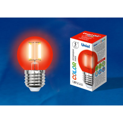 LED-G45-5W RED E27 GLA02RD картон