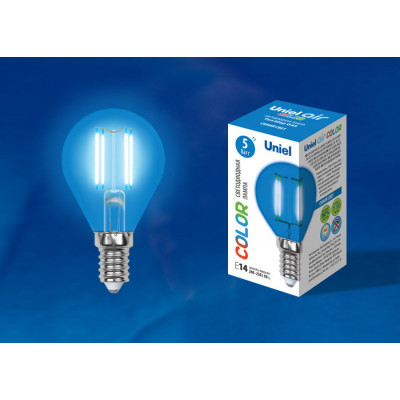 LED-G45-5W BLUE E14 GLA02BL картон