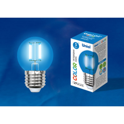 LED-G45-5W BLUE E27 GLA02BL картон