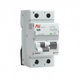 Дифференциальный автомат DVA-6 1P+N 25А (C) 30мА (AC) 6кА EKF AVERES Дифференциальный автомат DVA-6 1P+N 25А (C) 30мА (AC) 6кА EKF AVERES