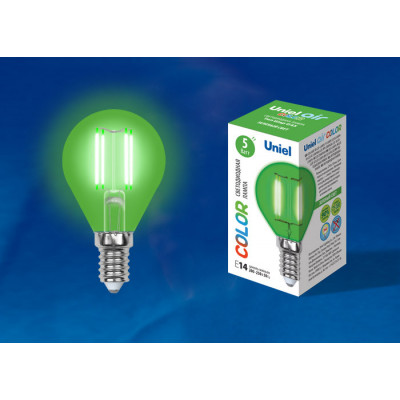 LED-G45-5W GREEN E14 GLA02GR картон