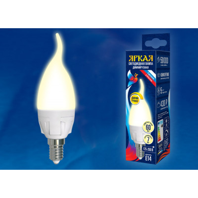 LED-CW37 7W 3000K E14 FR DIM PLP01WH картон