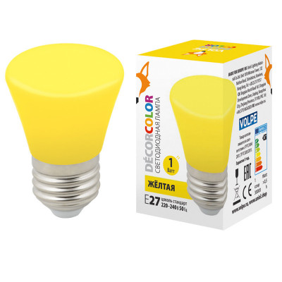 LED-D45-1W YELLOW E27 FR С BELL