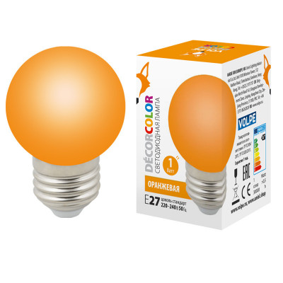 LED-G45-1W ORANGE E27 FR С