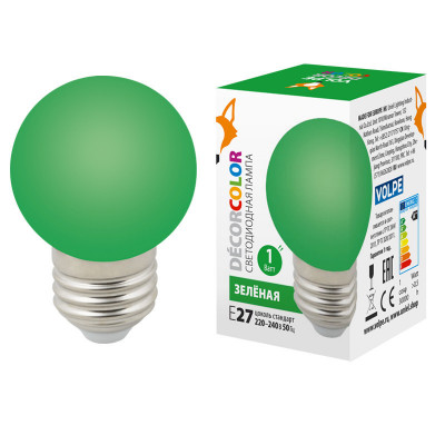 LED-G45-1W GREEN E27 FR С