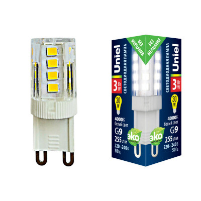 LED-JCD-3W 4000K G9 CL GLZ09TR картон