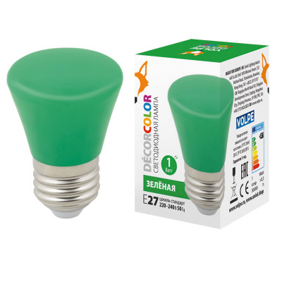 LED-D45-1W GREEN E27 FR С BELL