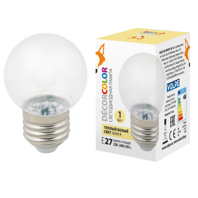 LED-G45-1W 3000K E27 CL С