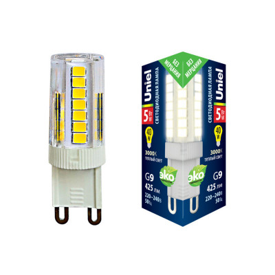 LED-JCD-5W 3000K G9 CL GLZ09TR картон