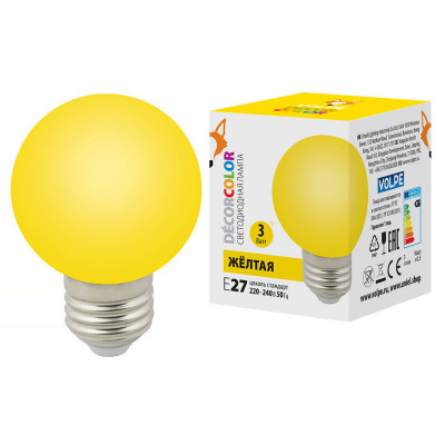 LED-G60-3W YELLOW E27 FR С