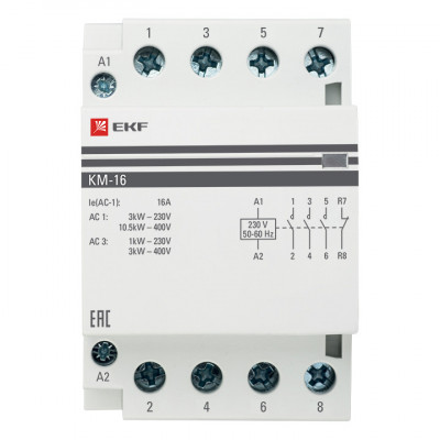 Контактор модульный КМ 16А 2NО+2NC (3 мод ) EKF PROxima