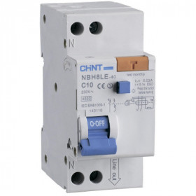 Диф. автомат NBH8LE-40 1P+N 10A 30mA х-ка С 4.5kA (R) (CHINT) 206061 Диф. автомат NBH8LE-40 1P+N 10A 30mA х-ка С 4.5kA (R) (CHINT) 206061