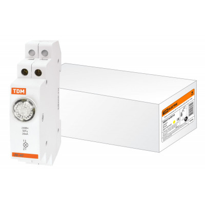 Лампа сигнальная ЛС-47 желтая (LED) AC DC TDM