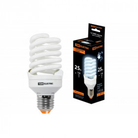 Лампа энергосберегающая КЛЛ-FST2-25 Вт-4000 К–Е27 КОМПАКТ (55х120 мм) TDM