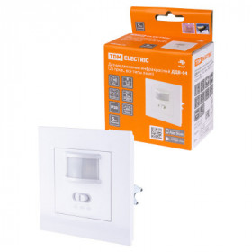 Датчик движения встраив. ДДВ-04 (2х пров.. все типы ламп) 500Вт. 10-420с. 9м. 5+Лк. 160гр. IP20. TDM