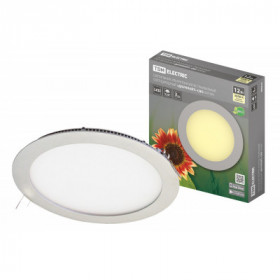 Светильник ультратонкий встраиваемый светодиодный "Даунлайт" СВО (хром) 12 Вт 3000К TDM