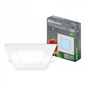Светильник ультратонкий встраиваемый светодиодный "Даунлайт" квадрат СВО (белый) 6 Вт 4000К TDM