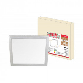 Ультратонкая светодиодная панель серии СВО 295х295. 14 Вт. 3000 К. хром. Народная (без драйвера)