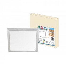 Ультратонкая светодиодная панель серии СВО 295х295. 14 Вт. 6000 К. хром. Народная (без драйвера)