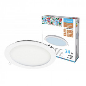 Светильник ультратонкий встраиваемый светодиодный "Даунлайт НАРОДНЫЙ" СВО (белый) 24 Вт 6500К