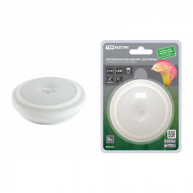 Светильник накладной светодиодный 80х80 0.5 Вт. 3хААА. дат. движ. и освещ.. TDM