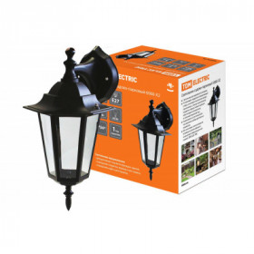 Светильник 6060-02 садово-парковый шестигранник. 60Вт. вниз. черный TDM