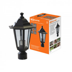 Светильник 6060-03 садово-парковый шестигранник. 60Вт. на опору. черный TDM