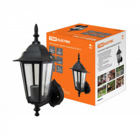 Светильник 6100-01 садово-парковый шестигранник. 100Вт. вверх. черный TDM