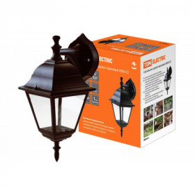 Светильник 4060-12 садово-парковый четырехгранник. 60Вт. вниз. бронза TDM