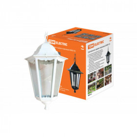 Светильник 6060-25 садово-парковый шестигранник. 60Вт. подвес. белый
