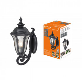 Светильник садово-парковый "Вена" 60 Вт. вверх. алюм.. прозрачное черный. Е27. TDM