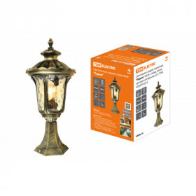 Светильник садово-парковый "Париж" 60 Вт. стойка. алюм.. прозрачное бронза. Е27. TDM