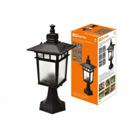 Светильник садово-парковый "Тамплиеры" 100 Вт. стойка. шагрень черный. Е27. TDM