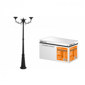 Опора парковая. без рассеив. НТУ 015. E27. 2x100 Вт. байонет 145 мм. H2005 мм. алюм. черн. IP54.TDM