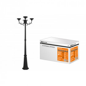 Опора парковая. без рассеив. НТУ 015. E27. 3x100 Вт. байонет 145 мм. H2005 мм. алюм. черн. IP54.TDM