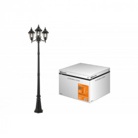 Светильник садово-парковый "Вена" 3х60 Вт. столб. H2300 мм. алюм.. прозрачное черный. Е27. TDM