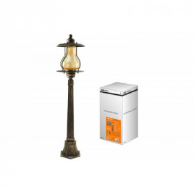 Светильник садово-парковый "Рим" 1х60 Вт. столб. H1050 мм. алюм.. янтарное кофейный. Е27. TDM