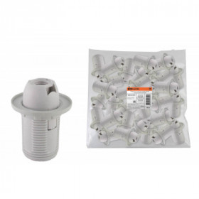 Патрон Е14 с кольцом. термостойкий пластик. белый. Б Н TDM